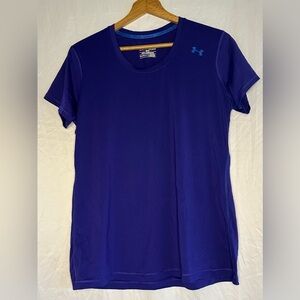 Under Armour Women’s Purple Short Sleeve T-Shirt size C-Large Fitted Heat Gear
